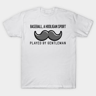 Funny Baseball And Moustache Design T-Shirt